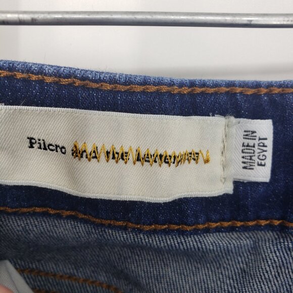 Pilcro and the Letterpress Anthropologie Cropped Jeans 26 Slim Straight Leg Blue - Picture 5 of 10